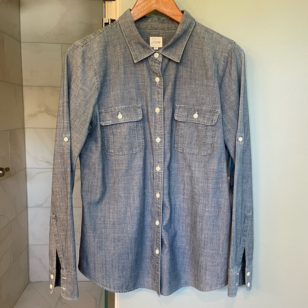 J. Crew Blue Chambray Utility Button Down Shirt